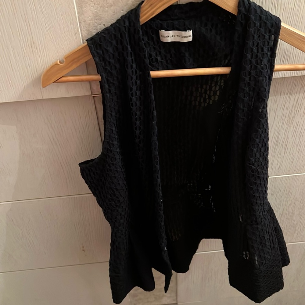 SCANLAN THEODORE | PEPLUM NET VEST | size 10 AUS (US 6)
